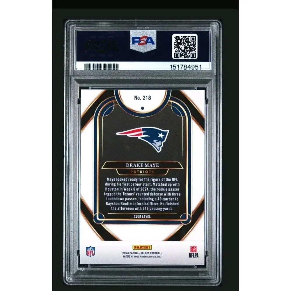 2024 PANINI SELECT #218 DRAKE MAYE PSA 8 Near Mint New England Patriots Card